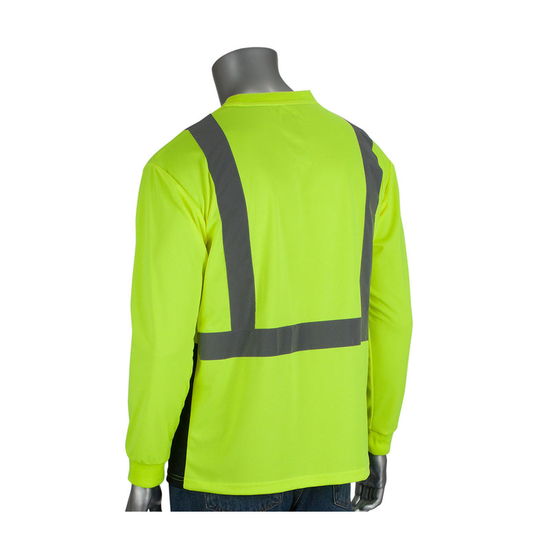 PIP 312-1350B ANSI Class 2 Long Sleeve T-Shirt with Black Bottom