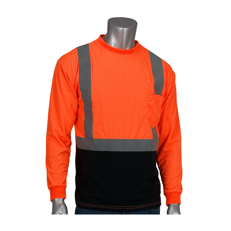 PIP 312-1350B ANSI Class 2 Long Sleeve T-Shirt with Black Bottom