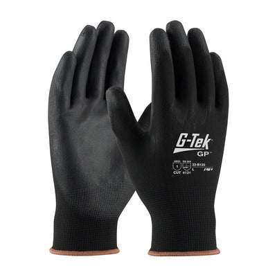 PIP 33-B125 G-Tek GP Black Seamless Knit Nylon Glove with Polyurethane Coated Smooth Grip