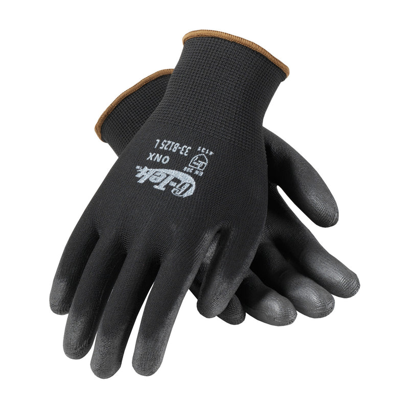 PIP 33-B125 G-Tek GP Black Seamless Knit Nylon Glove with Polyurethane Coated Smooth Grip
