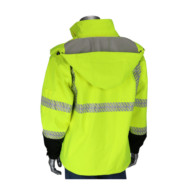 PIP 333-1550 ANSI Class 3 Ripstop Softshell Black Bottom Jacket