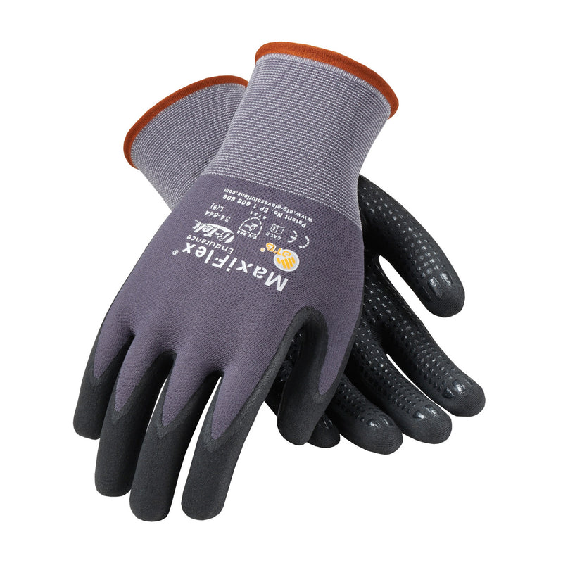 PIP 34-844 MaxiFlex Endurance Seamless Knit Nylon Glove with Nitrile Coated MicroFoam Grip