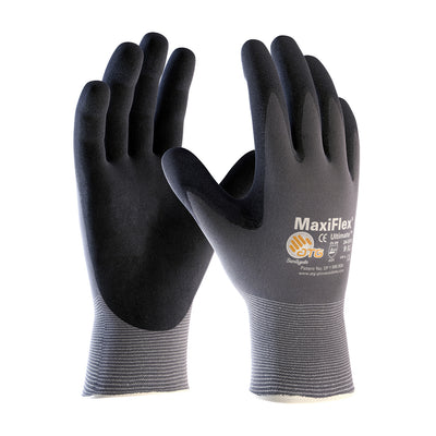 PIP 34-874 MaxiFlex Ultimate Seamless Knit Nylon/Lycra Glove with Nitrile Coated MicroFoam Grip