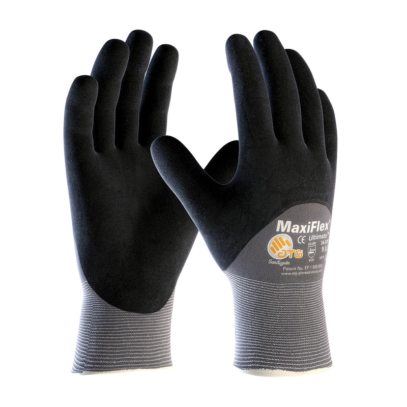 PIP  MaxiFlex Gray Ultimate Seamless Knit Nylon/Lycra Glove with Nitrile Coated MicroFoam Grip