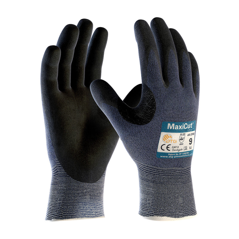 PIP 44-3745 MaxiCut Ultra Knit Gloves, Nitrile Coated MicroFoam Grip