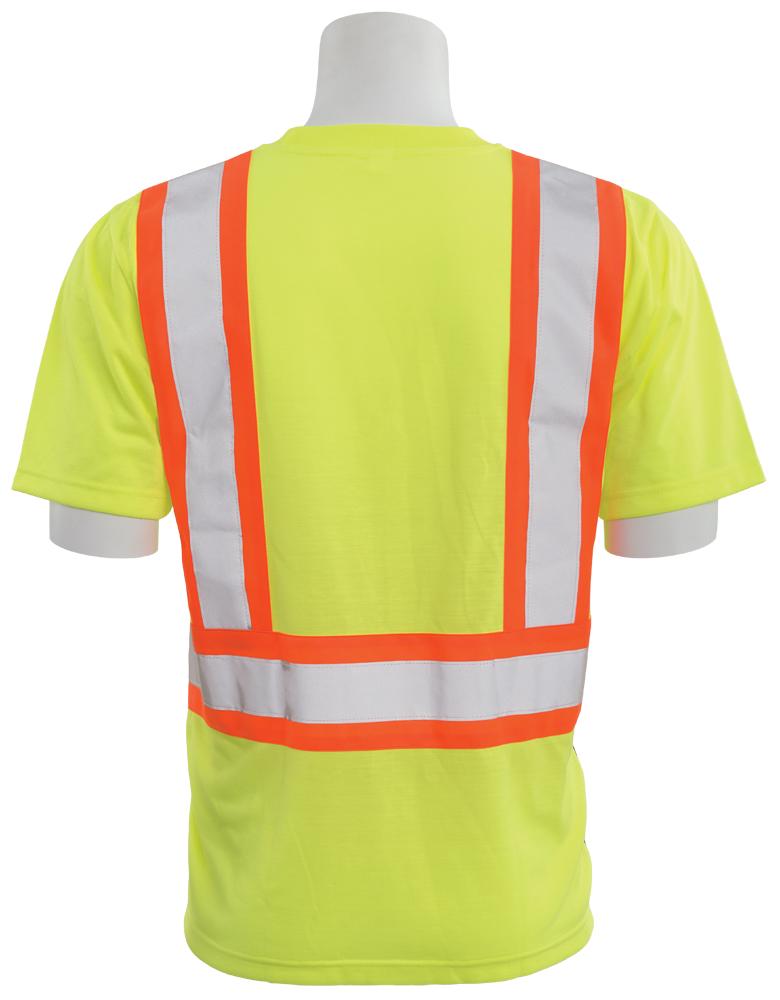 ERB 9601SBC Class 2 Hi Vis Short Sleeve T-Shirt with Contrasting Trim