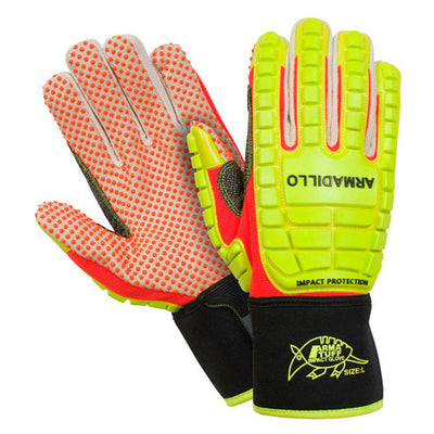 Southern Glove APDMECOG Arma Tuff Armadillo Hi Vis Dotted Palm Impact Gloves