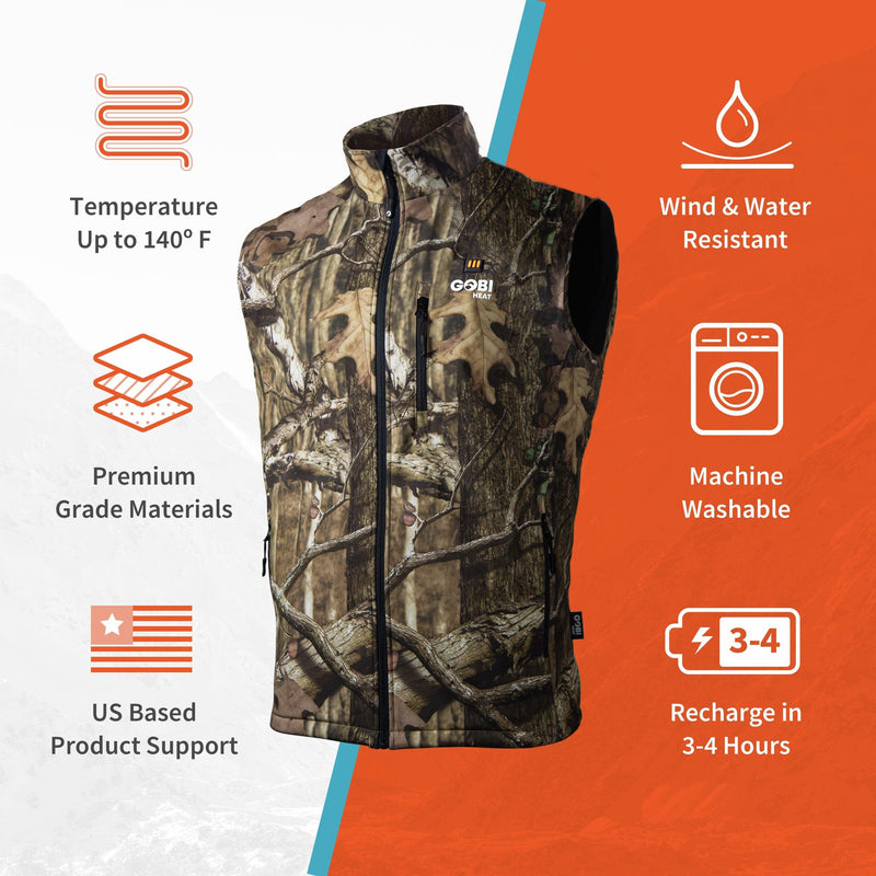 Gobi Heat Colorado Mens Heated Hunting Vest - Mossy OakÂ® Camo