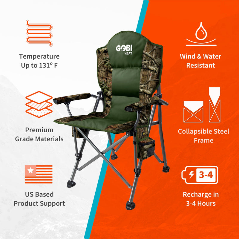 Mossy Oak Break-Up Terrain Heated Camping Chair