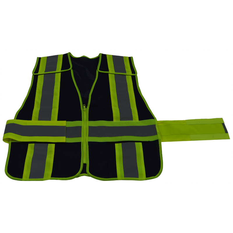 Petra Roc BLVM-PSV Navy Blue Mesh Breakaway Safety Vest, Side