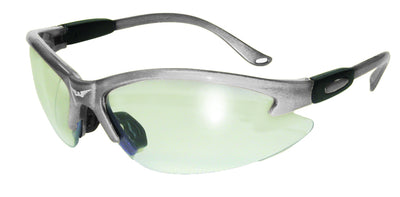Global Vision Cougar Silver CL Safety Glasses with Clear Lenses, Silver Frames