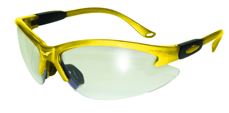 Global Vision Cougar Yellow CL Safety Glasses with Clear Lenses, Yellow Frames