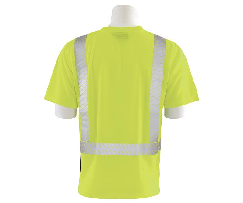 ERB 9006SBSEG Hi Vis Short Sleeve Shirt with Black Bottom
