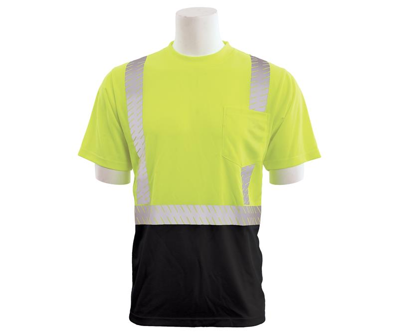ERB 9006SBSEG Hi Vis Short Sleeve Shirt with Black Bottom