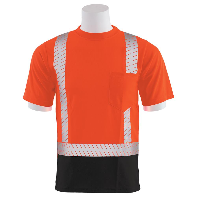 ERB 9006SBSEG Hi Vis Short Sleeve Shirt with Black Bottom