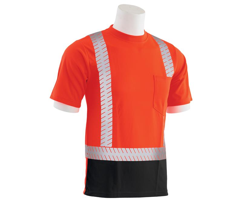 ERB 9006SBSEG Hi Vis Short Sleeve Shirt with Black Bottom