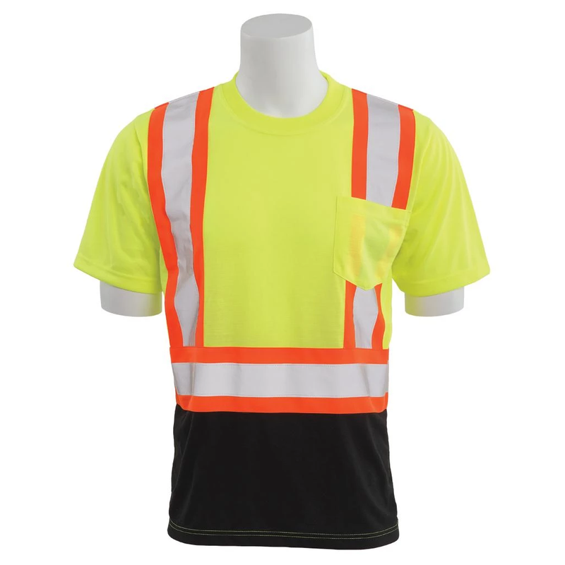 ERB 9601SBC Class 2 Hi Vis Short Sleeve T-Shirt with Contrasting Trim