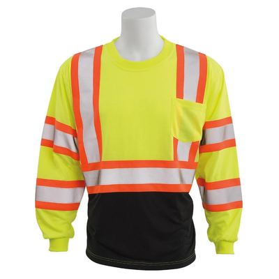 ERB 9804SBC Class 3 Hi Vis Long Sleeve T-Shirt with Contrasting Trim