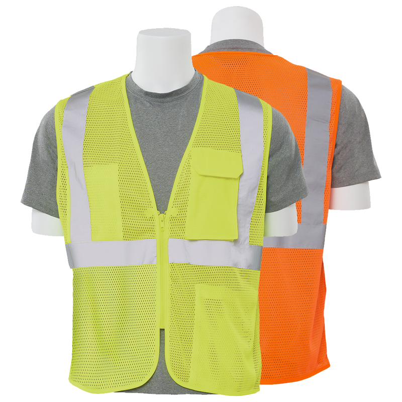 ERB S169 ANSI Class 2 Mesh Surveyor Vest with Zipper