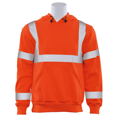 ERB W376 ANSI Class 3 Orange Hooded Pullover Sweatshirt