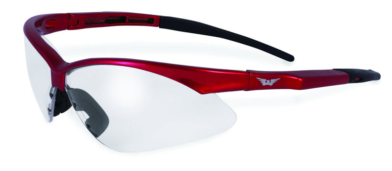 Global Vision Fast Freddie Red Safety Glasses with Clear Lenses, Gloss Red Frames