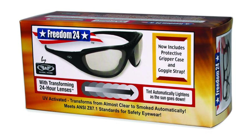 Global Vision Freedom 24 Kit A/F Anti-Fog Safety Glasses Kit with Clear Photochromic Transition Lenses