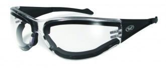 Global Vision Full Throttle Plus A/F Anti-Fog Safety Glasses with Clear Lenses, Black Frames