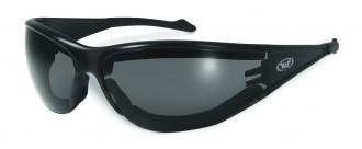 Global Vision Full Throttle Plus A/F Anti-Fog Safety Glasses with Smoke Lenses, Black Frames