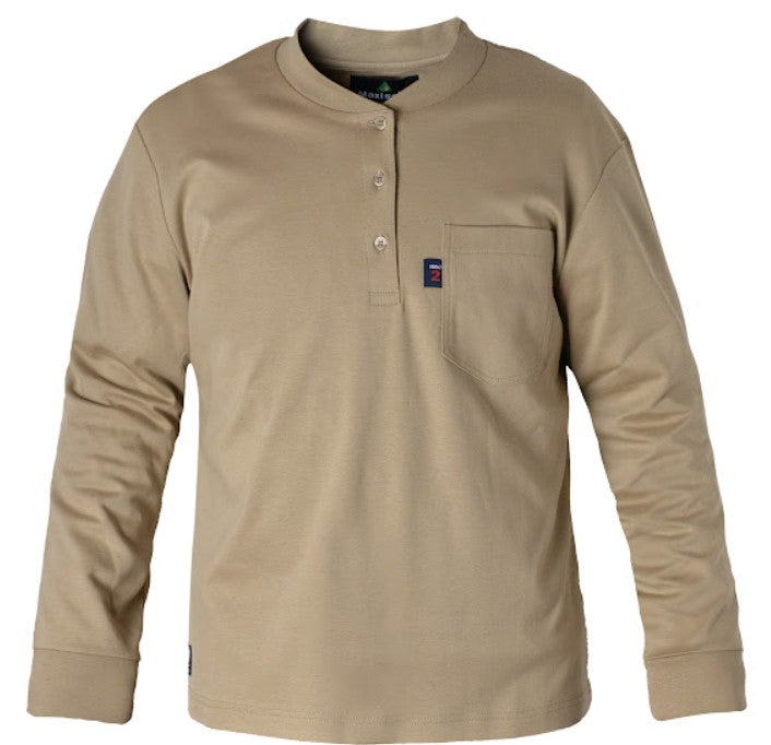 Flamesafe Long Sleeve Flame Resistant Henley Shirt