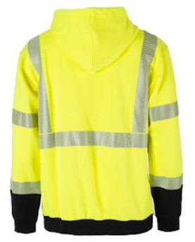Flamesafe Flame Resistant Hi Vis Yellow with Black Bottom Pullover Hoodie