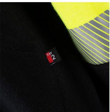 Flamesafe Flame Resistant Hi Vis Yellow with Black Bottom Zip Front Hoodie