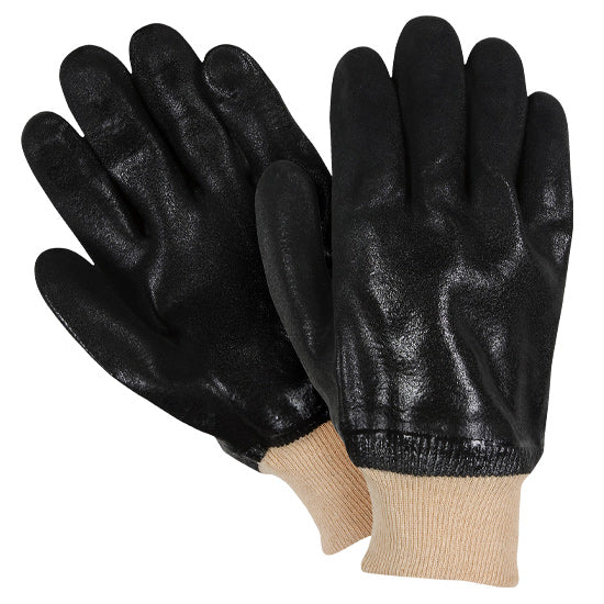 Southern Glove I885SPKW Black PVC Coated Knit Wrist Jersey Gloves