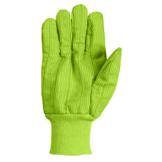 Southern Glove ICHF18FG Medium Weight Fluorescent Green Polycotton Gloves