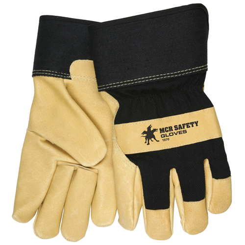 Grain Pig Lined Black Fabric Glove XL