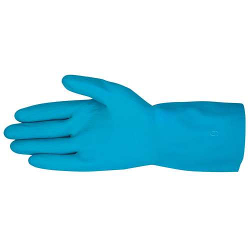 Unlined Blue Latex, Straight Cuff
