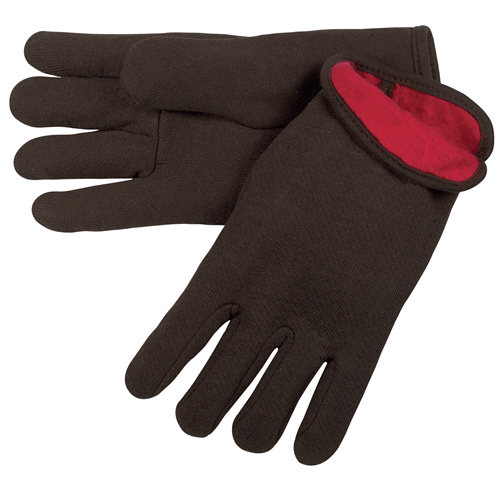 Large Brown Jersey Red Fleece Lined
