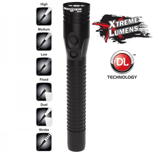 Metal Duty/Personal-Size Dual-Light Flashlight w/Magnet - Rechargeable