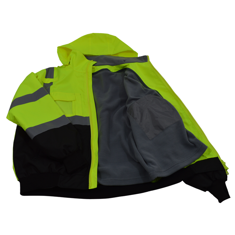 Petra Roc LBBJ-C3 ANSI Class 3 Waterproof High Visibility Bomber Jacket, Open