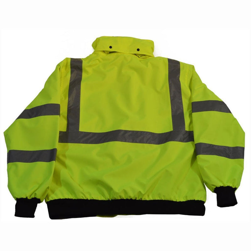 Petra Roc LBJ-C3 ANSI Class 3 Waterproof High Visibility Bomber Jacket with Removable Liner, Back