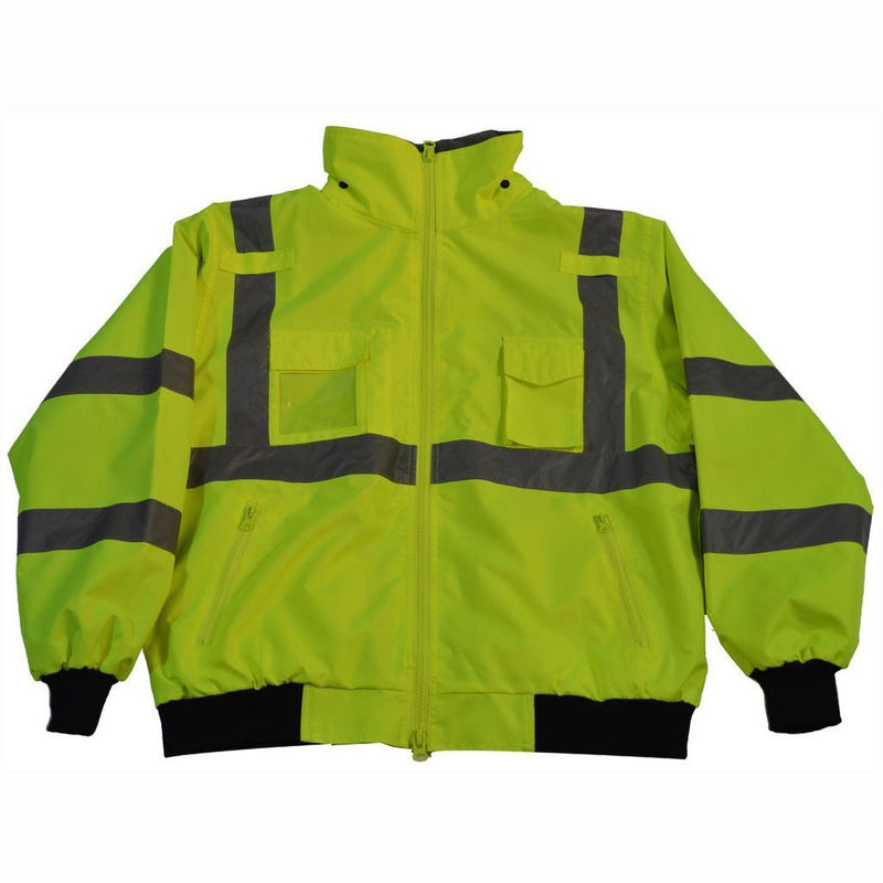 Petra Roc LBJ-C3 ANSI Class 3 Waterproof High Visibility Bomber Jacket with Removable Liner