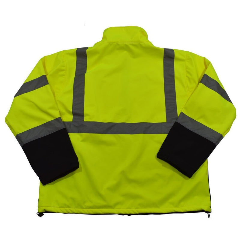 Petra Roc LBSFJ1-C3 ANSI Class 3 Two Tone Lime with Black Bottom Water Resistant High Visibility Soft Shell Jacket