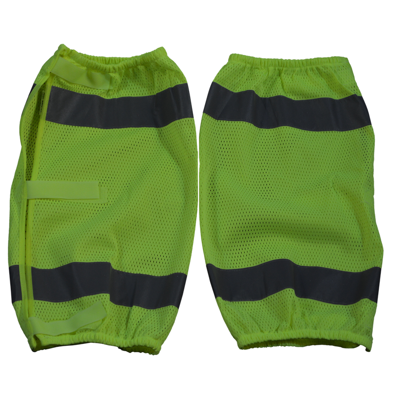 Petra Roc LMG-CE ANSI Class E Lime Mesh Reflective Leg Gaiters With Adjustable Velcro Closures