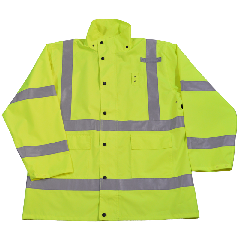 Petra Roc LRJK-C3 ANS Class 3 Lime Waterproof High Visibility Rain Jacket