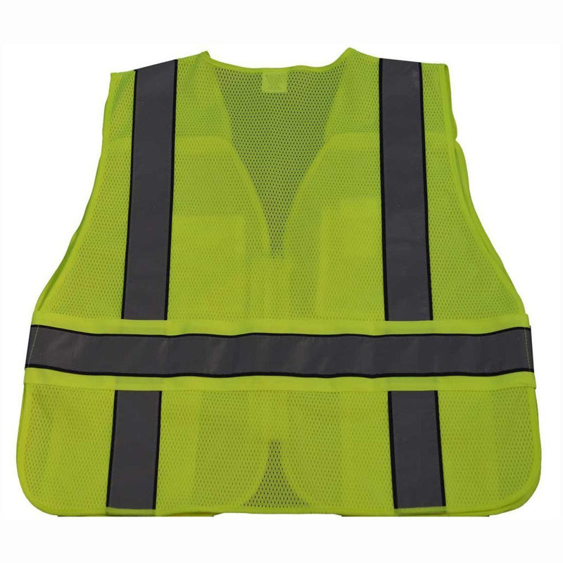 Petra Roc LV2-BPSV ANSI Lime/Navy Two Tone Expandable 5-Point Breakaway Public Safety Vest, Back