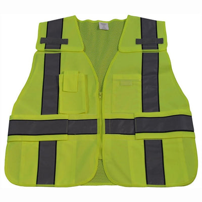 Petra Roc LV2-BPSV ANSI Lime/Navy Two Tone Expandable 5-Point Breakaway Public Safety Vest