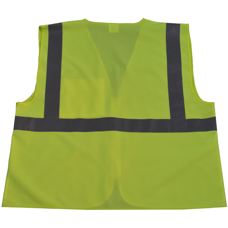 Petra Roc LV2-CB0/LVM2-CB0 ANSI Class 2 Safety Vest with Zipper Closure, Solid Back