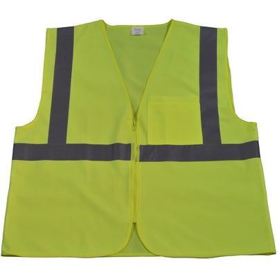 Petra Roc LV2-CB0/LVM2-CB0 ANSI Class 2 Safety Vest with Zipper Closure, Solid Front