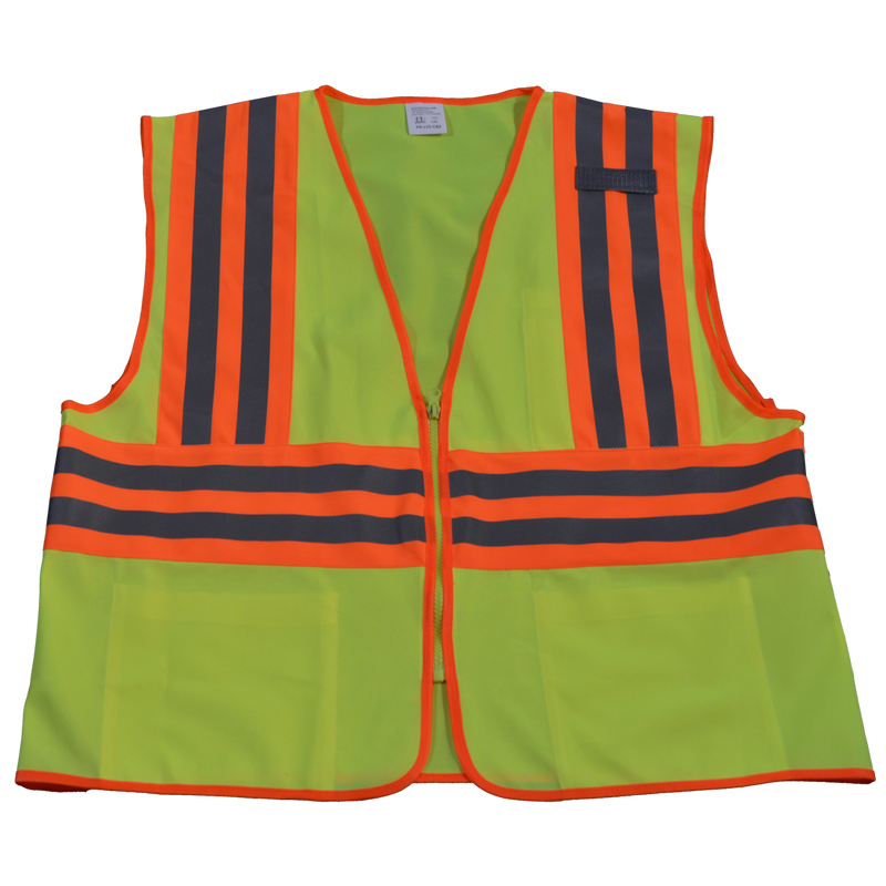 ANSI Class 2 Deluxe Two Tone DOT High Visibility Safety Vest, Solid Front