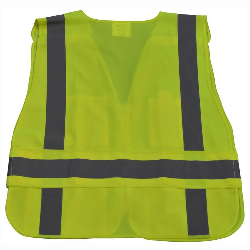 Petra Roc LV2/LVM2-LPSV ANSl All Lime Expandable 5-Point Breakaway Public Safety Vest, Solid Back