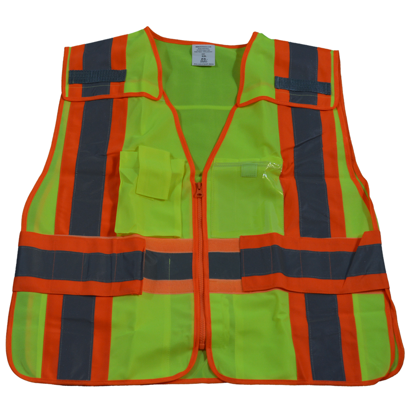 LVM2/LV2-PSVP ANSI/ISEA Class 2 Two Tone Expandable 5-Point Breakaway Public Safety Vest, Front